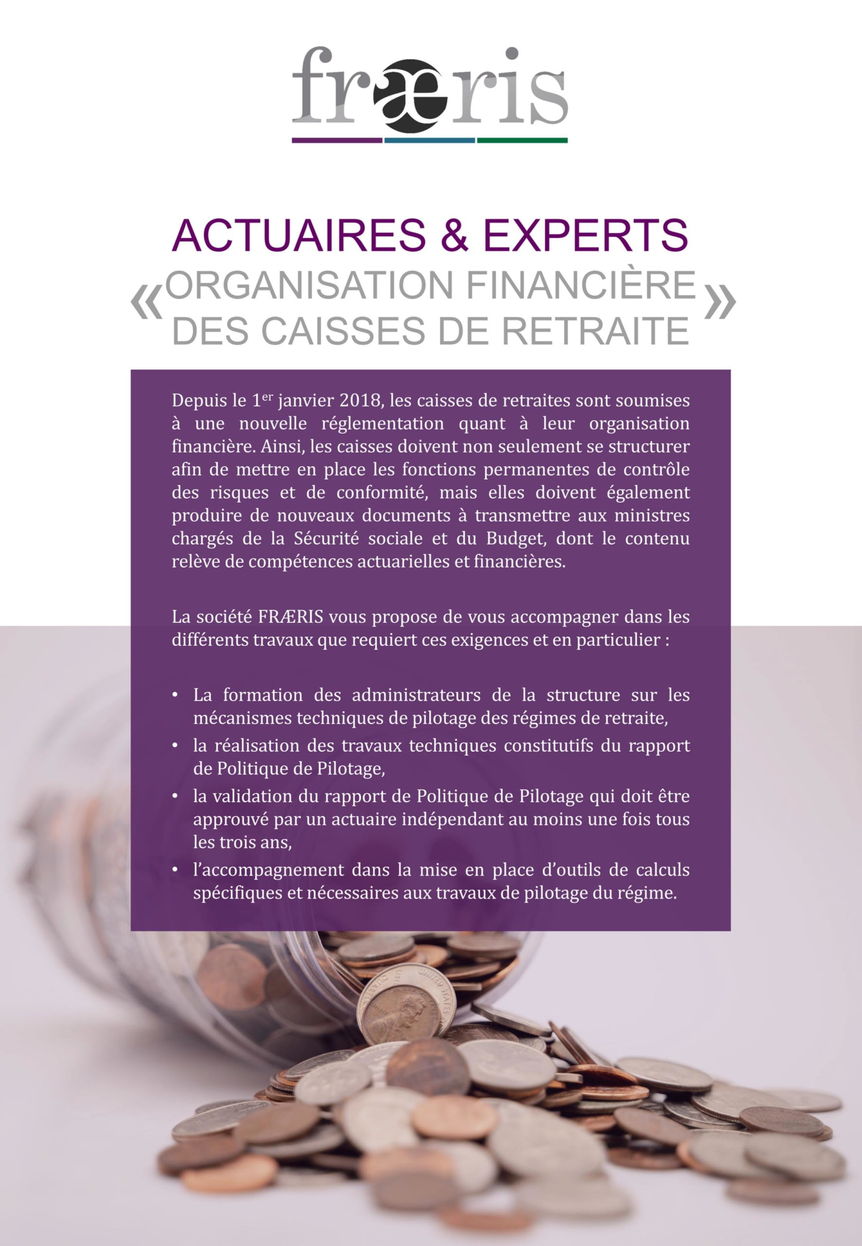 Organisation financière régime de retraite